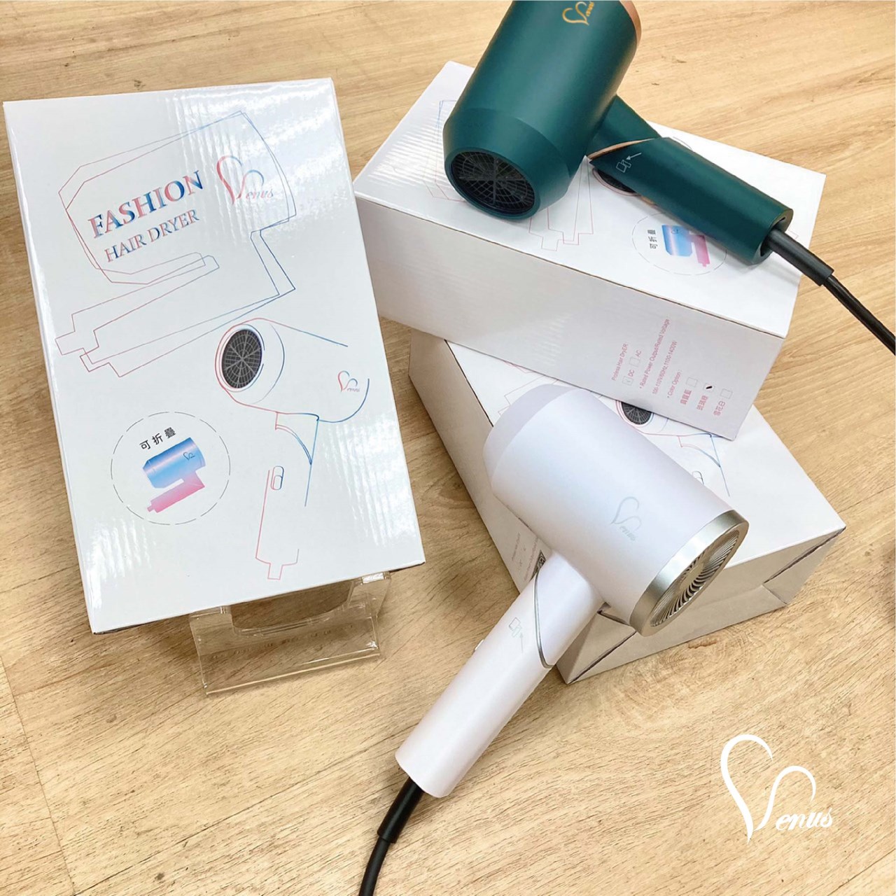 【 Venus 維娜絲專業髮品】維娜絲-摺疊負離子吹風機1200W