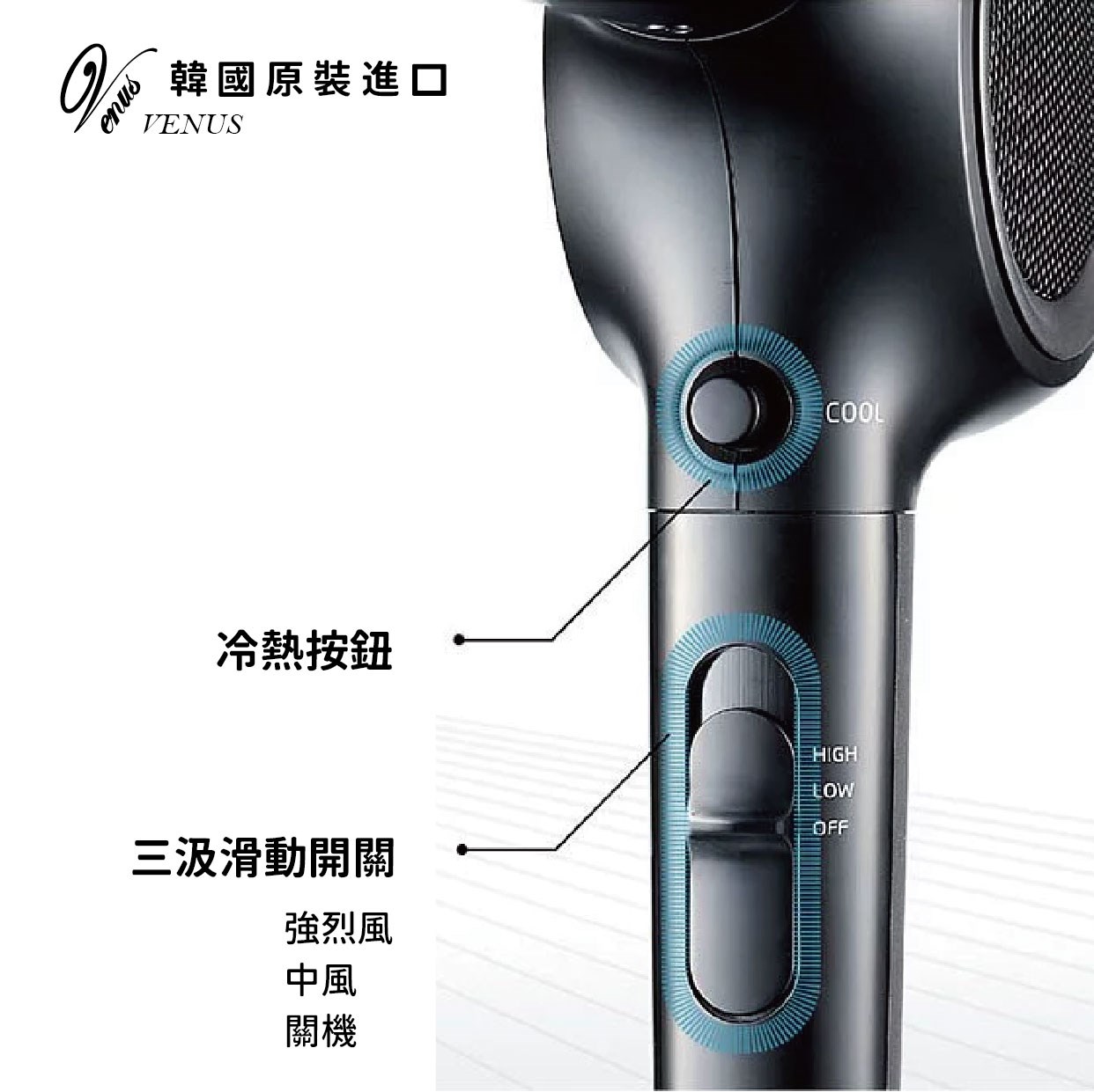 【 Venus 維娜絲專業髮品】韓國 PATECH V14 BLDC雙負離子無碳刷吹風機
