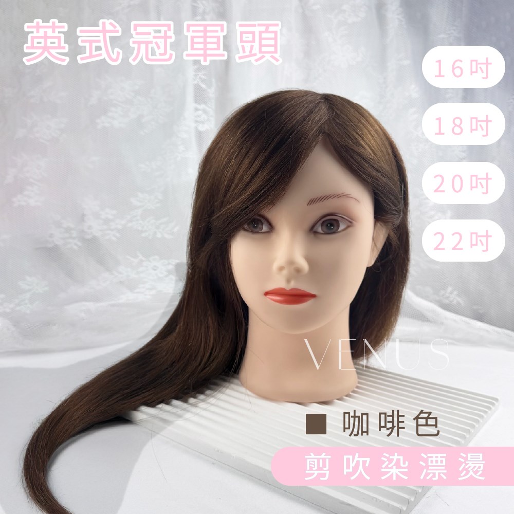 【Venus 維娜絲專業髮品】美髮沙龍級 💫維娜絲英式冠軍頭 練習頭 假頭 單人頭 頭模  現貨